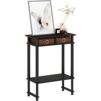 Mesa de Consola de Pasillo Alto con Contenedor Madera, Café Expreso, 29.49 (D) x 59.79 (W) x 77.80 (H) cm - details 4