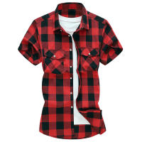 Camisas informales a cuadros para hombre, camisas clásicas de manga corta, camisas de vestir a la moda, 7XL, novedad de verano - details 6