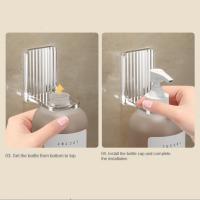 Estante para botellas de Gel de ducha montado en la pared, soporte para botellas de champú de acero inoxidable no oxidado, ajustable, negro/gris/blanco - details 8