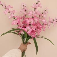 Rama de gladiolos artificiales de 86cm, arte Floral de tacto Real, flores de alondra falsas, 12 cabezas, flores de orquídeas de simulación hechas a mano - details 1