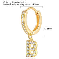 Pendientes colgantes con letras a-z, joyería dorada femenina, aretes con letras con nombre, 1 piezas - details 2