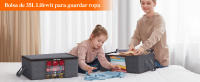 Juego de 3 Piezas Organizador de Ropa,Cajas de Almacenamiento Plegables con Asas Reforzadas,Bolsas de Tela Resistente para Guardar Ropa con Ventana Transparente - details 1