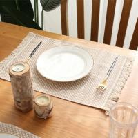 Manteles individuales de lino y algodón con flecos naturales, suaves y sencillos, decoración de mesa, manteles individuales - details 8