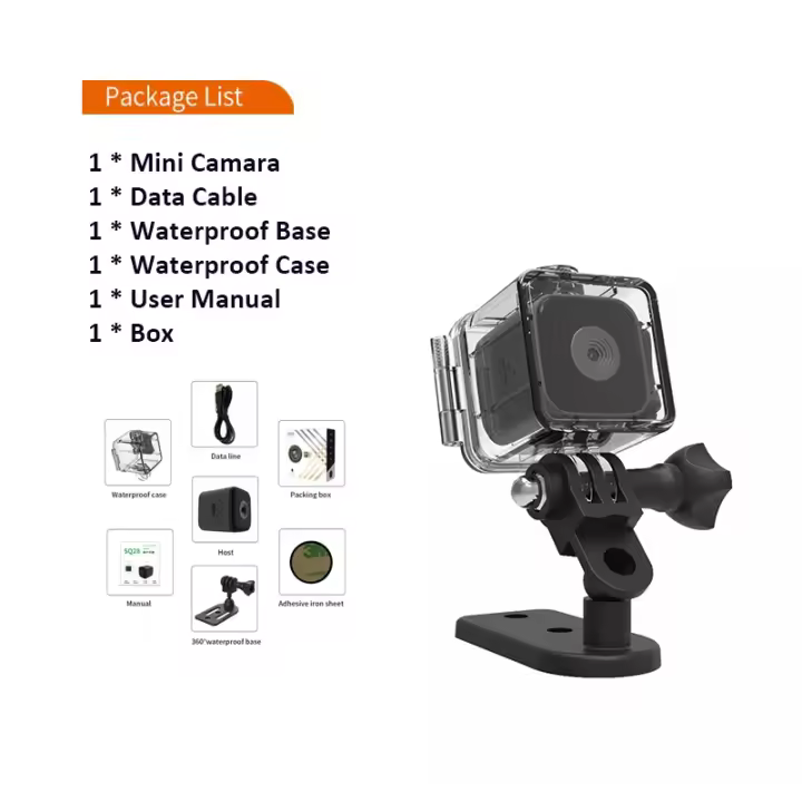 Minicámara de 1080P con cubierta impermeable, cámara inteligente HD de visión nocturna para interiores, Monitor de vigilancia de seguridad, grabadora - 1