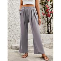 Pantalones sueltos y cómodos de pierna recta, pantalones de mujer con cintura elástica para - details 10