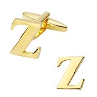 Gemelos de latón pulido a mano para hombre, joyería de alta calidad, chapado en oro, A-Z, 26 letras, moderno, nuevo - details 26