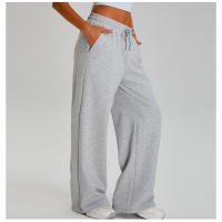 Pantalones deportivos ligeros, sueltos, informales, de pierna ancha para mujer, deportes al aire libre, con cordón elástico - details 18