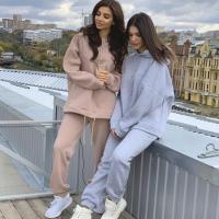 Suéter de color liso con bolsillo grande para mujer, ribete informal de dos piezas, nueva moda - details 1