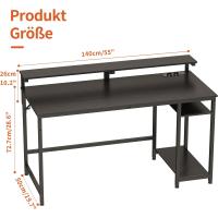 Escritorio de Ordenador con Soporte para Monitor Almacenamiento Reversible y Ganchos Para Juegos - details 8