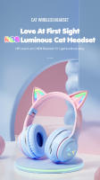 Auriculares inalámbricos RGB con bonito gato para niñas, regalos para niños, auriculares con micrófono, estéreo, música, juegos, luces de Control - details 0