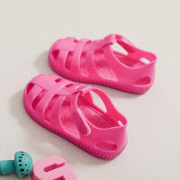 Sandalias con velcro para niños verano 2025 nuevo color sólido niños y niñas bolsa cabeza hueco suela suave bebé jalea sandalias - details 8