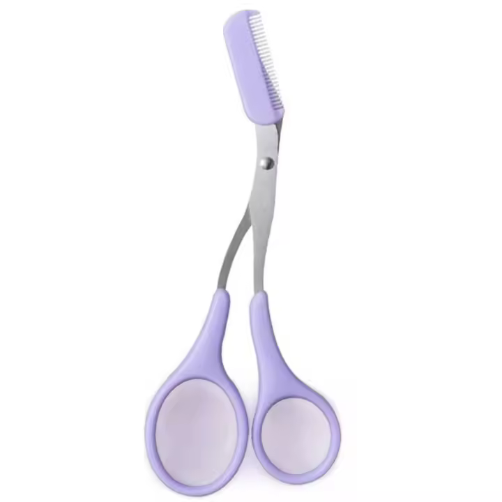 Scttomon Tijeras de Cejas 2024 2 en 1 con Peine Tijeras de Ojo Curvas de Acero Inoxidable Antideslizante - 1