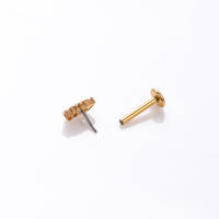 Pendiente de titanio ASTM F136, Piercing curvado con forma de luna y hélice oculta, 16G, 1 unidad - details 2