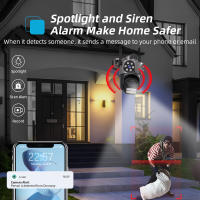 Sistema de seguridad WiFi inalámbrico HD de 3 cámaras y 9 MP, 360 ° Monitor panorámico para el hogar con visión nocturna en color y control remoto por teléfono, adecuado para interiores y exteriores/IP65Impermeable/Voz bidireccional/Seguimiento móvil/Alma - details 8