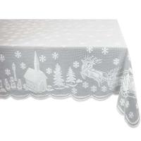 Mantel Ense blanco navideño, decoración de mesa de comedor, funda de Papá Noel, muñeco de nieve, alce, fiesta de boda, regalos de Año Nuevo - details 12