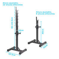 RACK AJUSTABLE PARA PESAS, SENTADILLAS DE ENTRENAMIENTO,GANCHO SOPORTE DE DISCO, ENVIO GRATIS - details 6