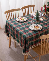 Mantel de Mesa de Cuadros a Cuadros con Borla Cubierta de Mesa sin Arrugas Lavable para Navidad, Fiestas y Año Nuevo - details 22
