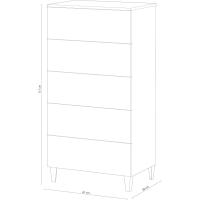 Comoda Sinfonier Dormitorio Modelo Loft Acabado en Blanco Brillante Medidas 61 cm x 117 cm x 40 cm - details 2