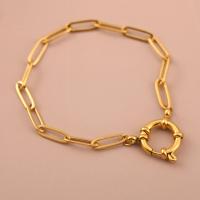 Pulsera de acero inoxidable para mujer, joyería simple de moda con cadena cruzada dorada - details 2