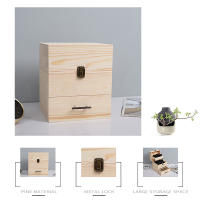 Caja de Almacenamiento de Aceites Esenciales de Madera de 3 Capas Almacena 59 Botellas - details 1