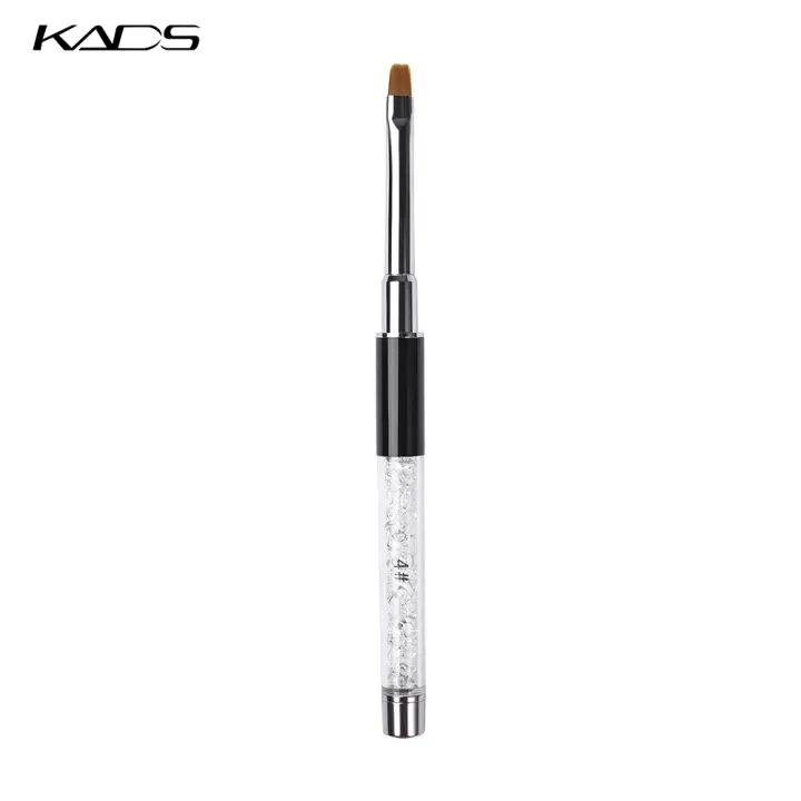 Brocha de Cristal para Arte de Uñas KADS Acrílico Plana Aplicable para Esmalte de Uñas Coloreado Extensión de Uñas Francés - 1