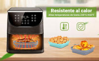 Accesorios de Silicona para Freidora de Aire y Microondas Utensilios de Cestas Cuadradas Reutilizables para Cocina y Comedor - details 4