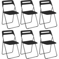 Silla Plegable para Ahorrar Espacio, Silla de Comedor para Interior y Exterior con Estructura de Acero, 42x38x78 cm (Blanco, 6) - details 9
