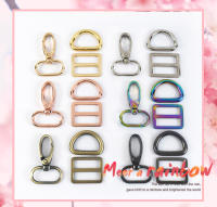 Meetee-Hebilla de Metal para Collar de perro, Gancho, Anillo En D, Bolsa Con Ajuste deslizante, Accesorios para Bolsa DIY, 5Grupos, 16-38MM - details 0