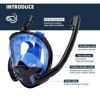 Máscara De Snorkel Total Facial Visión Panorámica De 180° Silicona Top Seco Gafas De Natación Y Nado Con 2 Snorkels Antiniebla Anti-Rociador - details 4