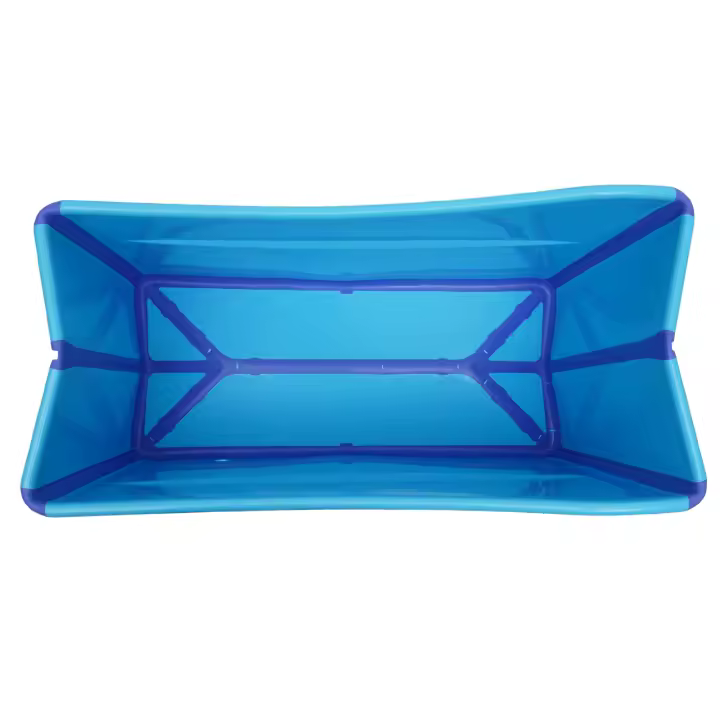 Bañera plegable con tubo de drenaje, tapones de bloqueo de agua, Clips de retención, baño de PP y mascotas, azul - 1