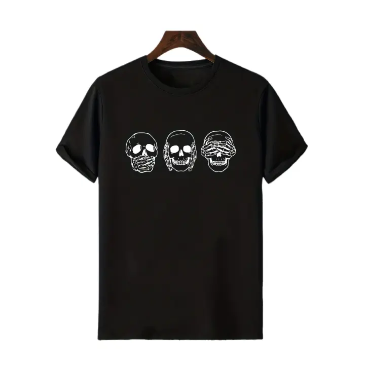 Camiseta Gráfica Gótica Casual Cuello Redondo Manga Corta para Hombres - 1