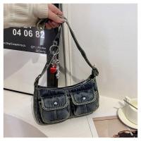 Bolso de mano de moda, bolso vaquero Retro, bolso cruzado para axila, bolso de hombro para chica picante, bolso para axila, bolso de tela Y2K, ropa de calle - details 6