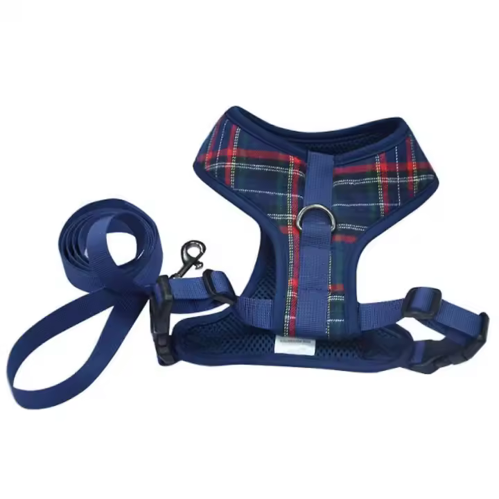 Suministros para mascotas Juego de cinturones para perros Chalecos para mascotas Cinturones de soporte de poliéster Hebilla para el pecho diseñada para ajustar el tamaño del pecho (azul) - 1