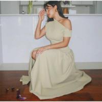 OUWU- Vestido de manga larga para mujer, elegante color sólido con abertura frontal, de moda para primavera y verano 2024 - details 23