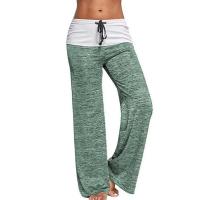 Mallas holgadas para mujer, pantalones de pierna ancha con cordones, pantalones de talla grande para Fitness, pantalones con corte de bota de retales de cintura alta para mujer 2025 - details 5