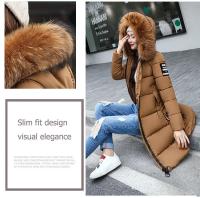 Abrigo de plumón para mujer, chaqueta de invierno con cuello de piel grande, chaqueta gruesa ajustada, Chaqueta de algodón con capucha a la moda, chaqueta larga de invierno para mujer - details 6