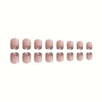Uñas postizas de color rosa desnudo de alta calidad, longitud larga, ultraflexibles, punta blanca - details 4