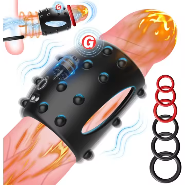 Anillo Vibradorador Pene Juguetes Sexuales Hombre - Anillo de pene de silicona líquida con 10 modos, anillo vibrador para pene, juguetes sexuales para hombres y pareja, vibrador pequeño Sex toy - 1