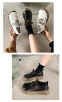 Nuevo estilo universitario con cordones dobles y cordones con falda pequeña, zapatos de plataforma de cuero, zapatos individuales. - details 8