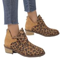 Botas de tacón alto para mujer, botas cortas estampadas informales, zapatos para mujer - details 0