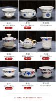 Linglong-Juego completo de tazas de cerámica para el hogar, cuenco, olla, panal, porcelana azul y blanca, cervecería de té - details 6