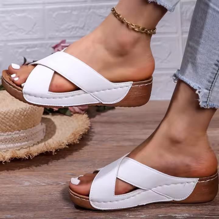 Sandalias de Mujer de Tacón Ligero Calzado de Verano con Tacón para Mujer Sandalias Planas de Moda - 1