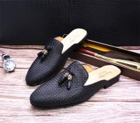 Sandalias puntiagudas de verano en relieve tejidas de cuero - details 16