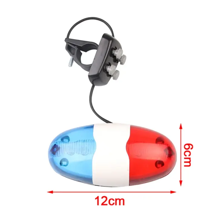 Timbre de Bicicleta con Sirena Electrónica de 4 Tonos LED Luz de Coche Policial para Niños - 1