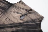 TRAFZA-Vestido largo plisado sin mangas para mujer, traje elegante con estampado de tul, ajustado, para otoño, 2023 - details 10