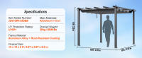 SucceBuy Pérgola retráctil para exteriores con dosel, sombrilla moderna de aluminio para patios, jardines, terrazas y patios traseros - details 6