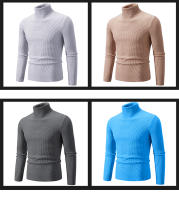 Suéter informal para hombre y mujer, jersey básico elástico de cuello alto, ajustado, cómodo, de punto, para primavera y otoño - details 9