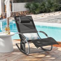 jardín Mecedora con reposapiés Tumbona ergonómica Negro OGS28-SCHx2 ES - details 75