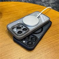 Funda magnética de lujo con soporte de anillo de Metal a prueba de golpes para MagSafe iPhone 15 14 13 12 Pro Max Protector de lente de vidrio cubierta transparente - details 2