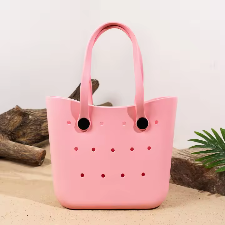 Bolso de playa grande para verano EVA, inodoro para mujer, bolsa de picnic con orificios impermeable, bolsa de hombro con asa. - 1